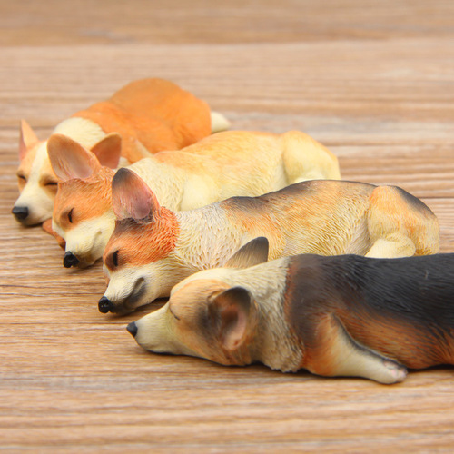 Warm Series Sleepless Series Large Corgi Model Super Cute Shiba Inu Figure Refrigerator Magnet Doll