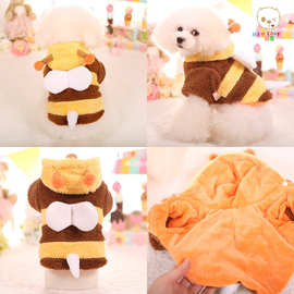 宠物衣服秋冬新款加厚小蜜蜂棉衣西施约克夏狗狗猫咪秋冬外套代发