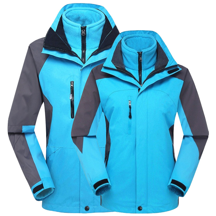 Custom printed logo Autumn and winter Plush thickening Mountaineering suit coat Removable men and women outdoors Triple Jacket