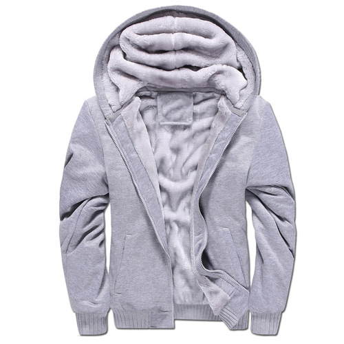 Cross-border exclusive AliExpress men's thermal hoodies Korean style youth men's thick warm plain casual versatile