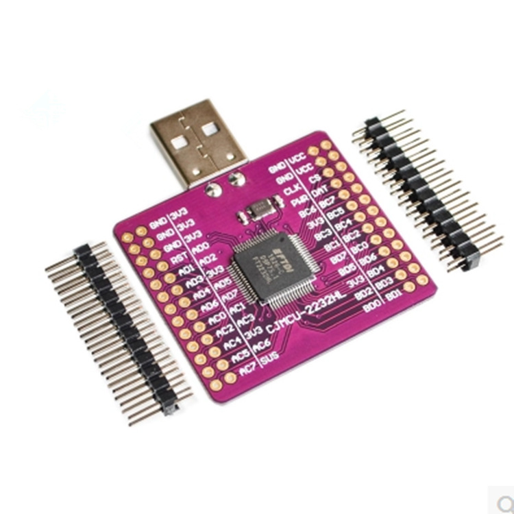 MCU-2232 FT2232HL USB 转UART/FIFO/SPI/I2C/JTAG/RS232模块 MW