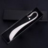 Creative gift Swan neck willow -leaf feather round elliptical metal bookmark