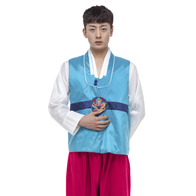 Men's Korean Korean Vest Shirt Trousers Three-piece Suit Ethnic Minority South Korea Embroidered Table Performance Dress Men's Korean Korean Vest Shirt Trousers Three-piece Suit Ethnic Minority South Korea Embroidered Table Performance Dress