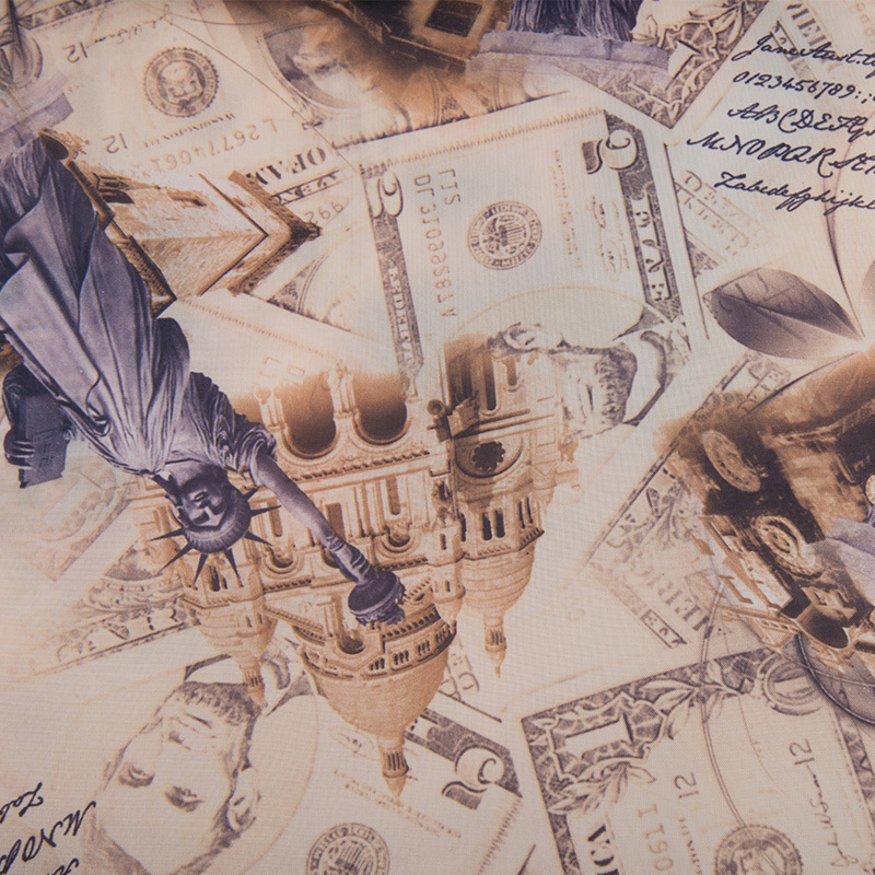 现货涤塔夫印花面料箱包裤装各类衣服里布工厂