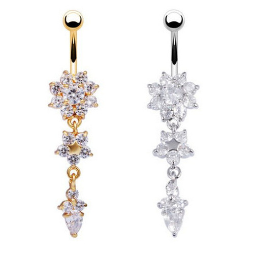 Body piercing jewelry stainless steel water drop belly button buckle pendant belly button nail belly button ring ebay hot selling high quality