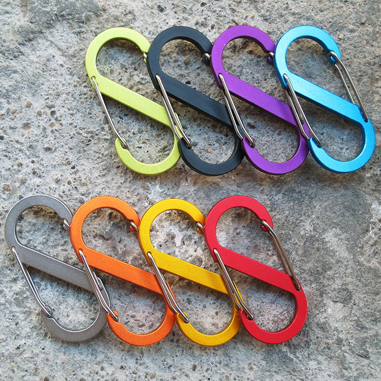High quality bold S-shaped mountaineering buckle 8-shaped buckle large aluminum alloy quick-hook buckle EDC two-way backpack hook buckle High quality bold S-shaped mountaineering buckle 8-shaped buckle large aluminum alloy quick-hook buckle EDC two-way backpack hook buckle