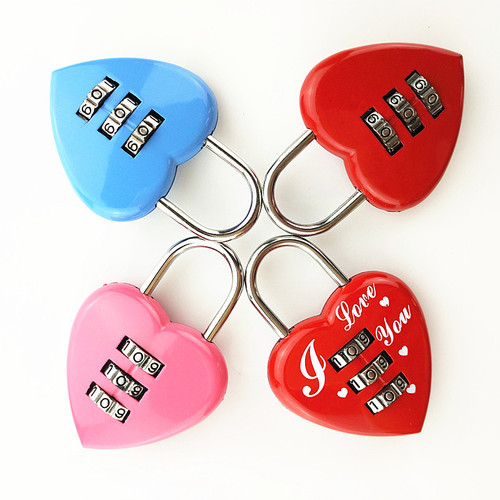 521 metal mini heart-shaped love code lock luggage small padlock gym wardrobe student dormitory fashion