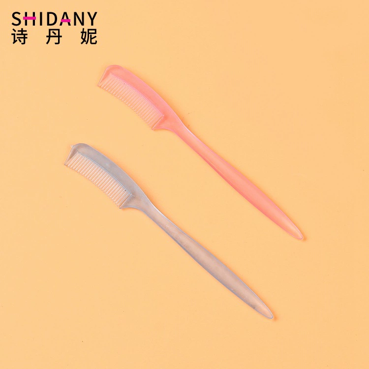 Оптовая продажа портативных мини-расчесок для бровей, расчесок для укладки ресниц, расчесок для челки, расчесок-инструментов для красоты с прозрачной ручкой от производителя