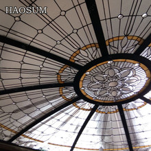 蒂凡尼复古彩色玻璃穹顶艺术玻璃家用客厅卧室酒店酒吧彩玻顶装饰