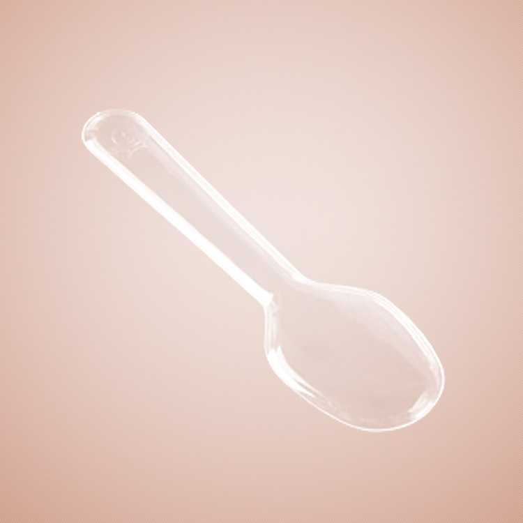 Cuchara de plástico desechable cuchara de gelatina de grado alimenticio helado cuchara de pudín de gelatina de gel transparente