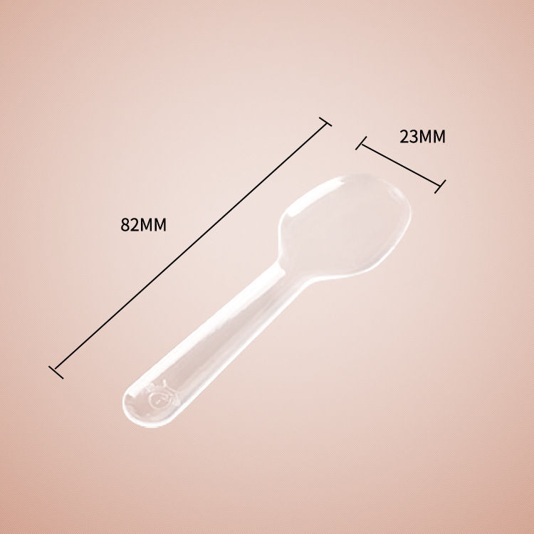 Cuchara de plástico desechable cuchara de gelatina de grado alimenticio helado cuchara de pudín de gelatina de gel transparente