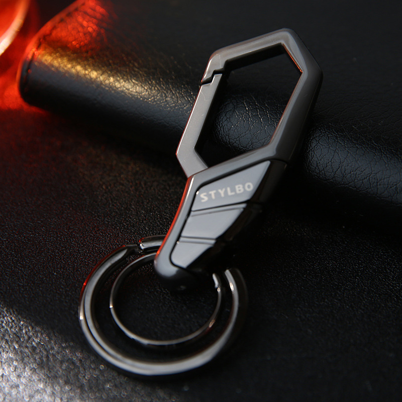 STYLBO思泊双环钥匙扣潮流男女腰挂高档情侣礼品精致汽车钥匙链