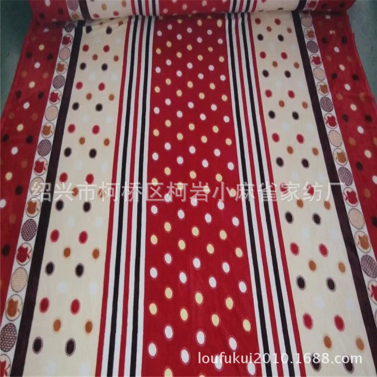 厂家直供 300克双面印花水貂绒卷布手感柔软金貂绒 法兰绒面料