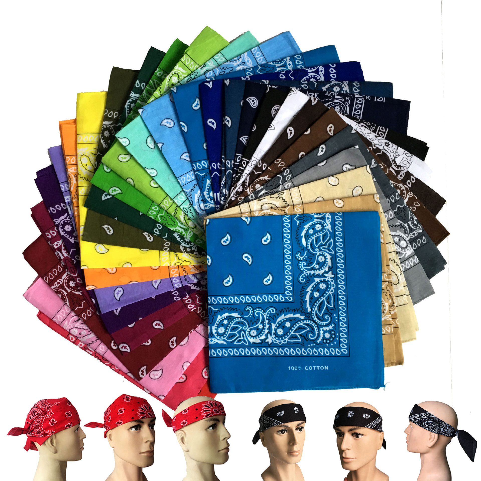 Cotton Amoeba Paisley Scarf Outdoor Sports Hip-Hop Street Dance Scarf Cycling Magic Headscarf Face Mask Headwear