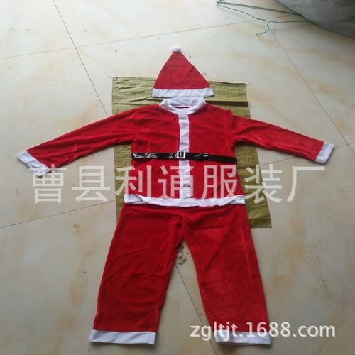 Children's Red Christmas Performance Costume Santa Claus Set for Boys and Girls Direct Manufacturer Sales