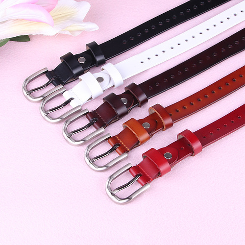 Women's Hollow Leather Belt Women's Pin Buckle Casual Versatile Women's Belt Fashion Decorative Jeans Belt 628