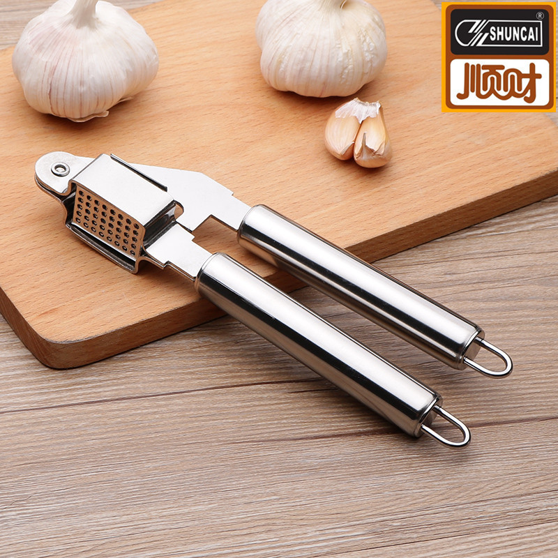 Shuncai Stainless Steel Garlic Press Household Garlic Mashing Multifunctional Garlic Press Garlic Ginger Grinding Gadget Kitchen Gadgets