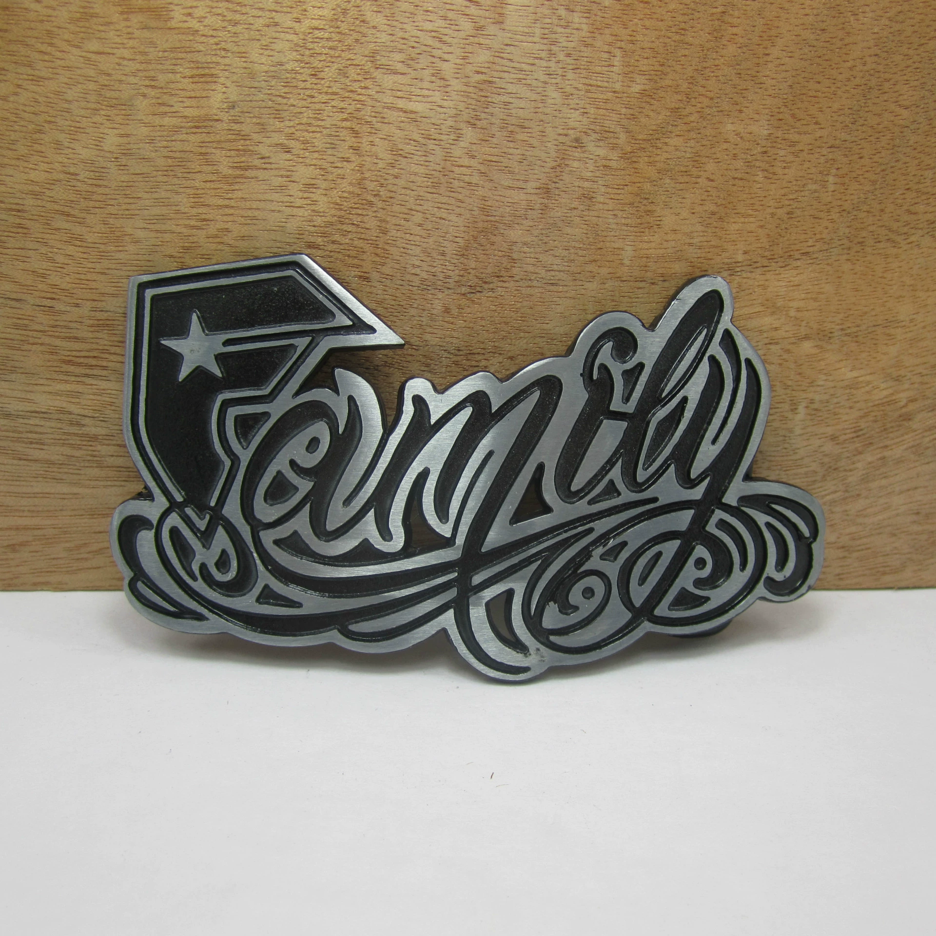 Metal belt with letters, fashionable denim buckle for leisure