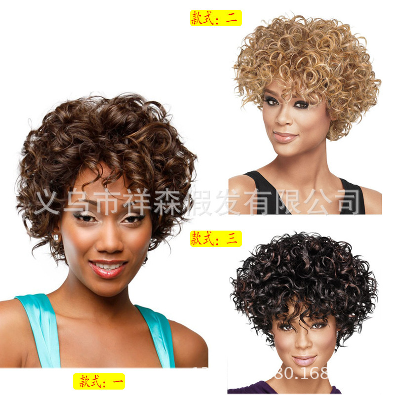European and American African Wig Women's Short Curly Hair Black Head Set Fluffy Small Curly Hair AliExpress European and American African Wig Women's Short Curly Hair Black Head Set Fluffy Small Curly Hair AliExpress