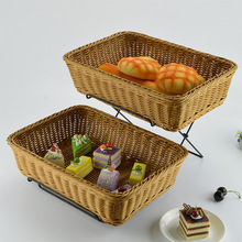 欧式双层水果篮 面包展示筐 两层自助餐糕点托盘创意一件代发