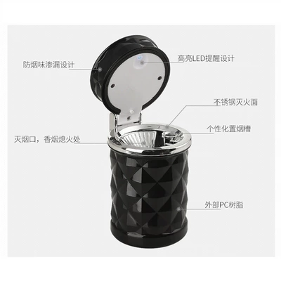LED light flip diamond | Car ashtray