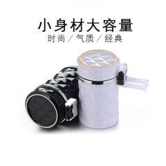 Car ashtray multi-functional with cover LED light office desk diamond cut surface ashtray can be hung air outlet glow in the dark