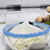 Woven fashionable headband with beads with pigtail from pearl, hair accessory, Korean style, new collection