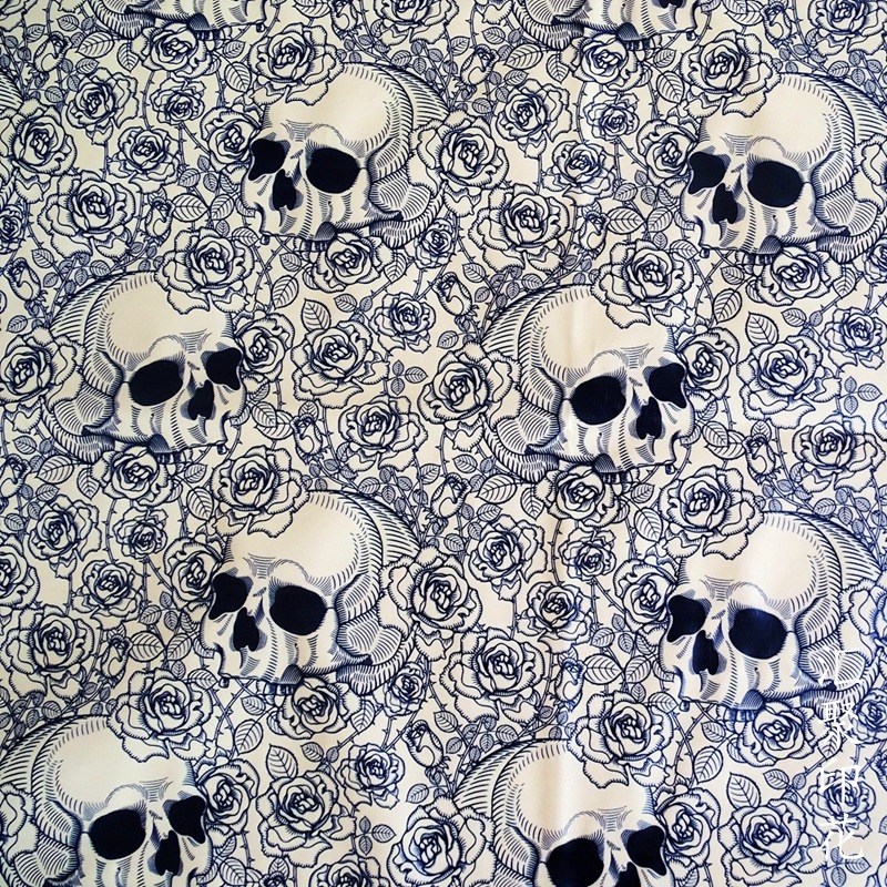 骷髅头雾面革数码印花 线条印花   皮革和tpu印花