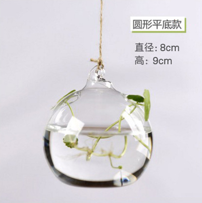 Fábrica directa colgando florero de vidrio transparente simple hidropónico pequeña botella colgante interior jardinería decoración del hogar botella planta