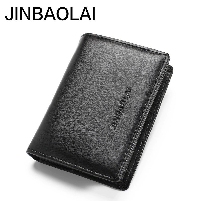 Кардхолдер (JINBAOLAI), эко‑кожа из полиуретана, 7 отделений под карты + большое отделение, 10,5×7,5×1 см
