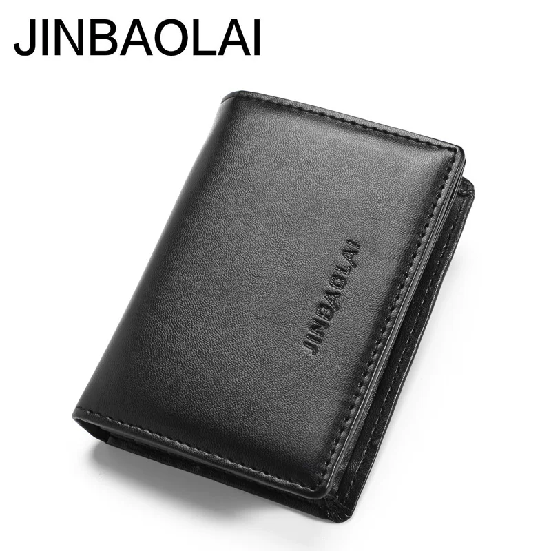 Кардхолдер (JINBAOLAI), эко‑кожа из полиуретана, 7 отделений под карты + большое отделение, 10,5×7,5×1 см
