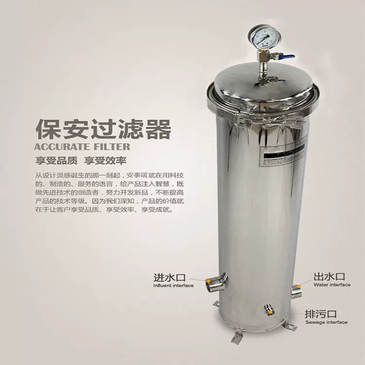 304不锈钢过滤器反渗透水池精密井水保安过滤器