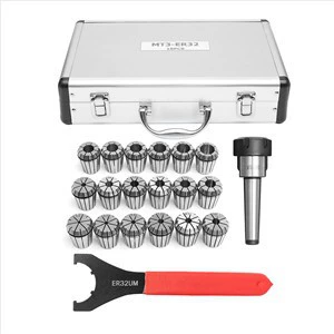 SKU： 18个ER32铣刀夹头 3-20MM+UM扳手+英制MT3 数控延长刀杆