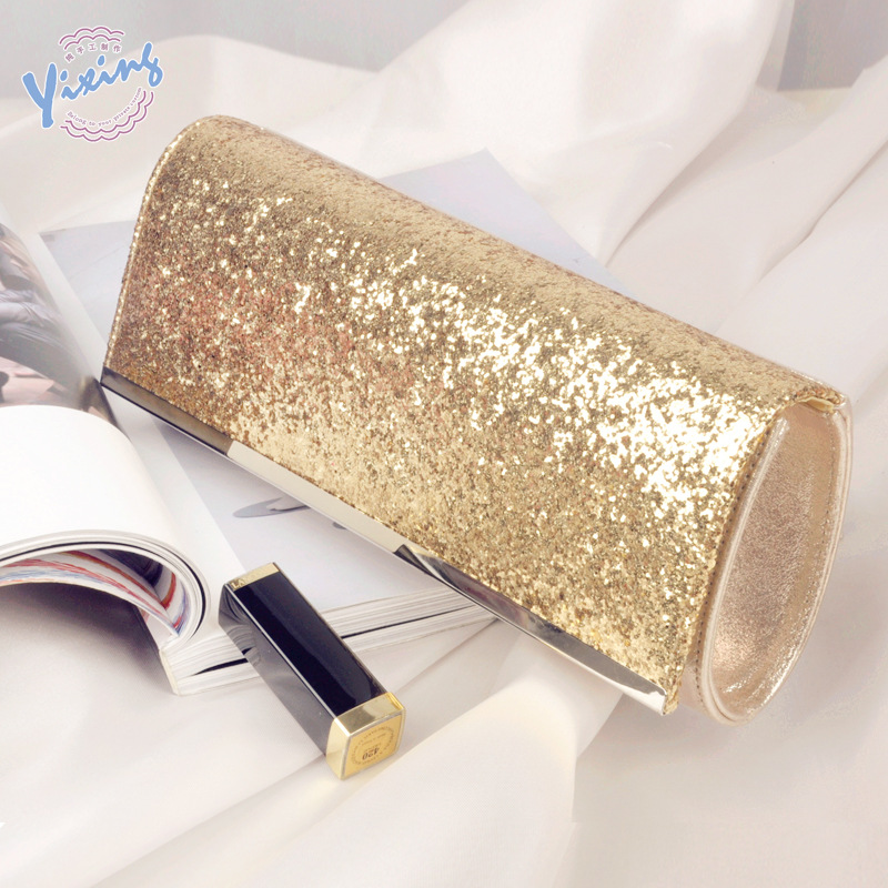 Original bolso de las mujeres al por mayor de la fábrica embrague bolso de noche pequeño bolso de mensajero de lentejuelas bolso de noche