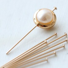 14k����ɫƽͷ��0.6*20 25 30 40 50mm diy��Ʒ���T����