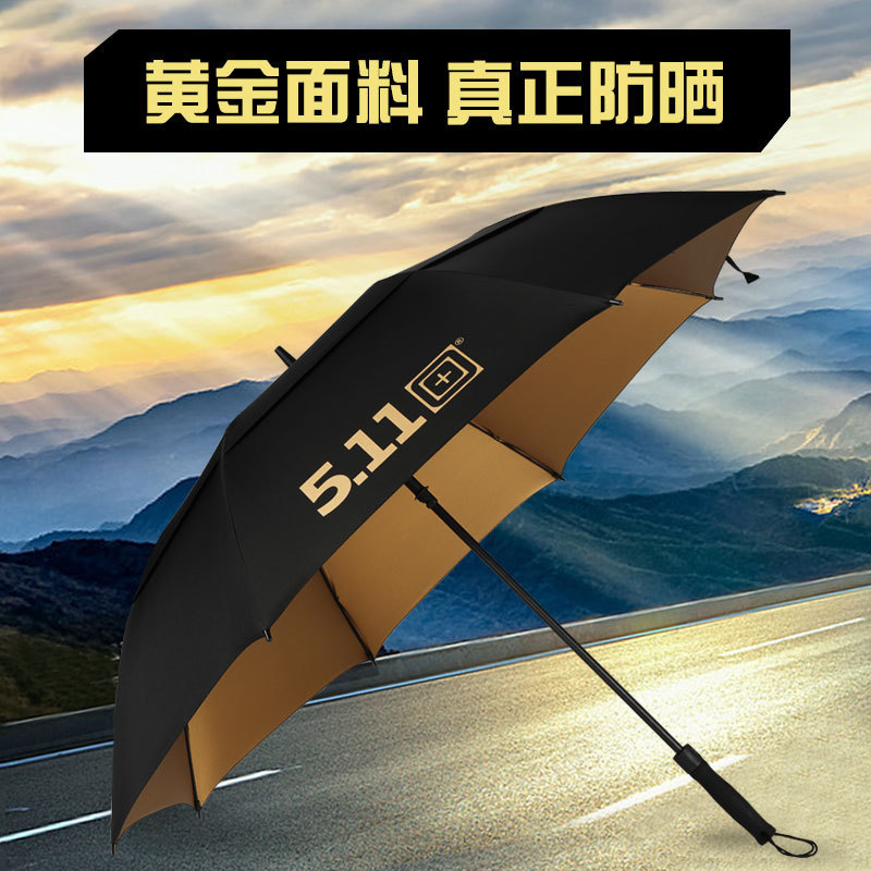 Extra Large 5.11 Umbrella Straight Golf Umbrella Windproof and Rainproof Business Sun Protection Advertising Printed Logo Long Handle Umbrella