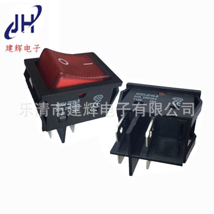 供应 KCD4船形开关四脚25X32 翘板开关电焊机大功率30A电源开关