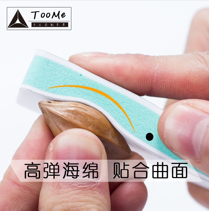 Ventas directas de fábrica verde y blanco de doble cara bloque de pulido Wenwan esmalte de uñas placa frotar bloque de plata multi-funcional pulido y pulido