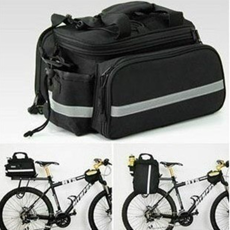 自行车后货架包可扩展单车驮包 带肩带防雨罩 骑行装备无标批发