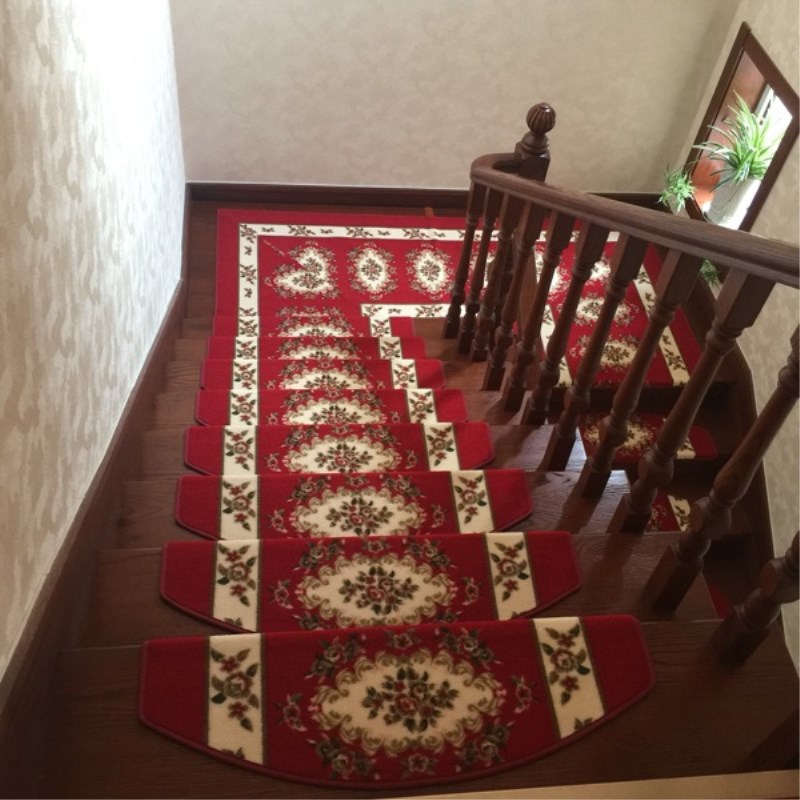 欧式木楼梯踏步垫免胶自吸防滑台阶长方形脚垫婚庆红地毯地垫