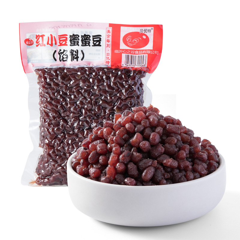 即食糖蜜豆500g装熟红小豆糖纳豆烘焙原料双皮奶奶茶红豆月饼馅料