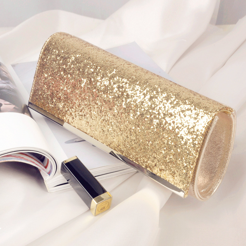 Original bolso de las mujeres al por mayor de la fábrica embrague bolso de noche pequeño bolso de mensajero de lentejuelas bolso de noche