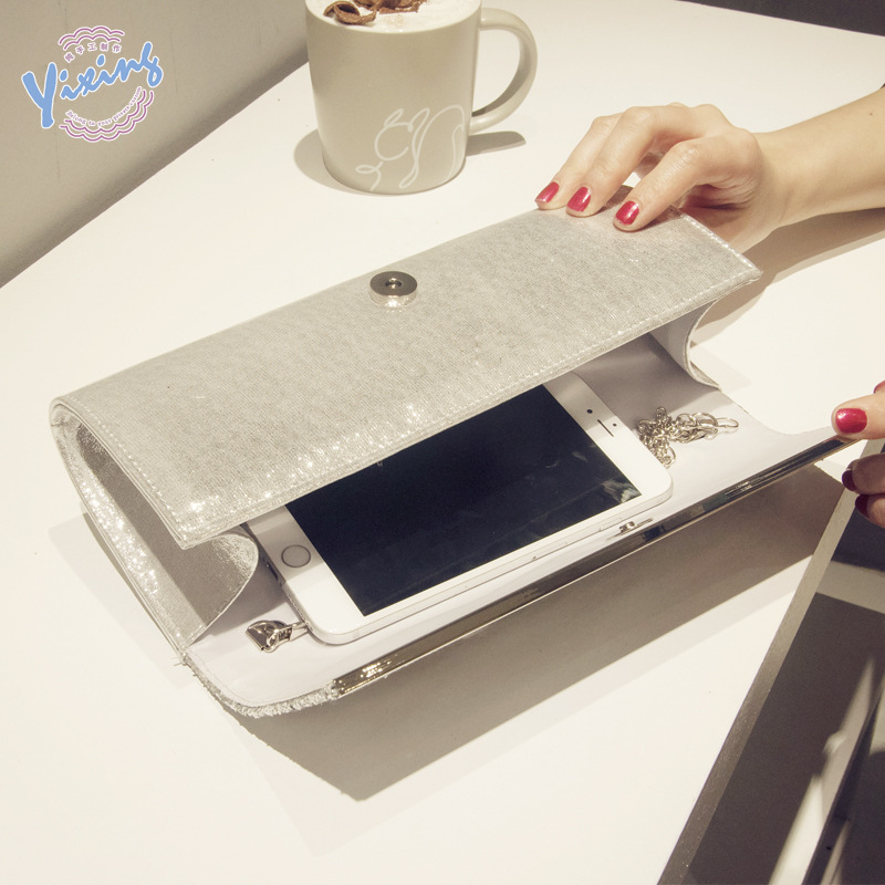 Original bolso de las mujeres al por mayor de la fábrica embrague bolso de noche pequeño bolso de mensajero de lentejuelas bolso de noche