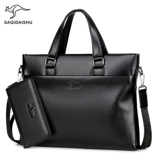 Saatchi Kangaroo New Men's Bag Men's Casual Business Briefcase Large Capacity Handbag Fashionable Shoulder Crossbody Bag