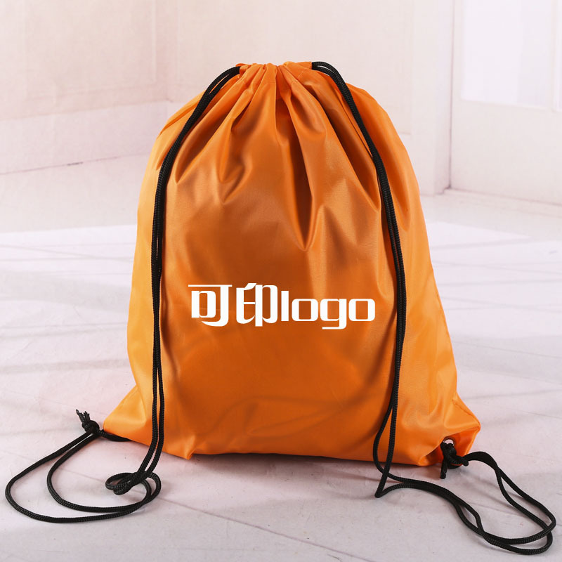 涤纶袋子定 制广告抽绳背包束口袋可折叠预防渗水彩色涤纶袋