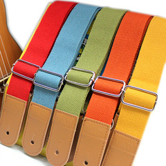 Ukulele Tail Button Strap 4-String Ukulele Cotton Guitar Strap Light and Fresh Red Yellow Blue Green Orange