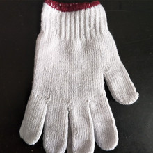 漂白棉纱劳保手套耐磨防滑劳保手套施工防护劳保白色手套厂家供应