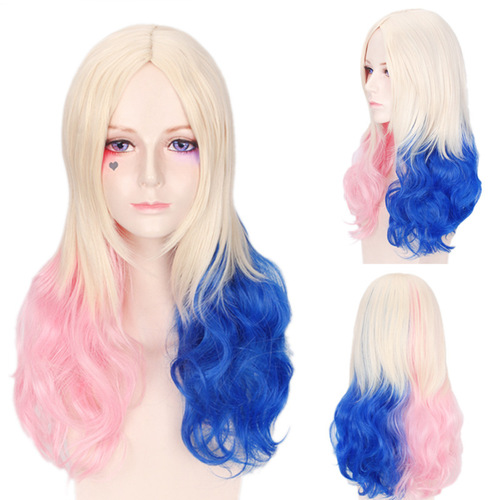 cosplay wig movie Suicide Squad Harleen Quinzel Harley Quinn gradient wig