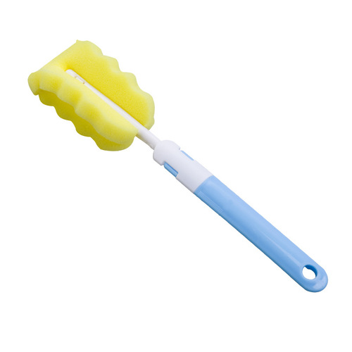 Cross-border sponge bottle brush detachable long handle cup brush replacement head cleaning brush folding cup brush brush wholesale