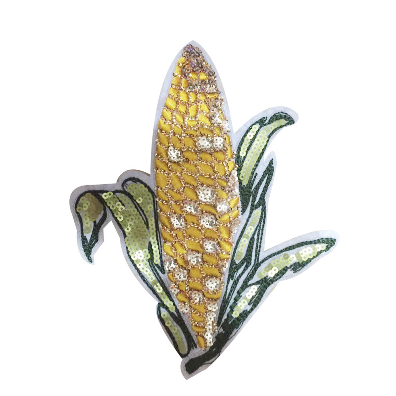 玉米亮片刺绣布贴补丁贴 珠片绣花辅料 diy辅料 刺绣花边 贴布绣